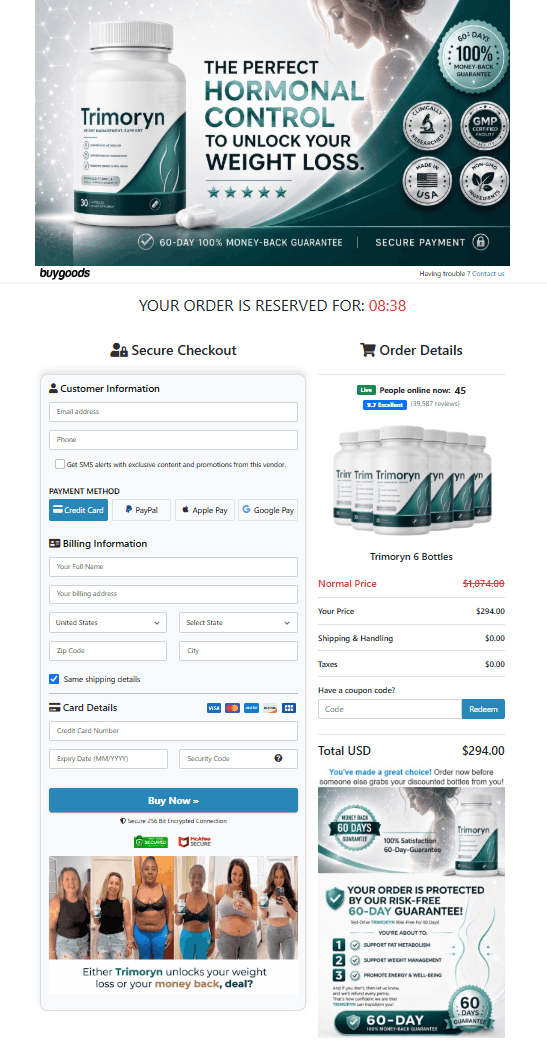 Trimoryn order form